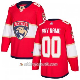 Män Ishockey Florida Panthers Tröja med eget tryck Adidas 2017-2018 Röd Authentic